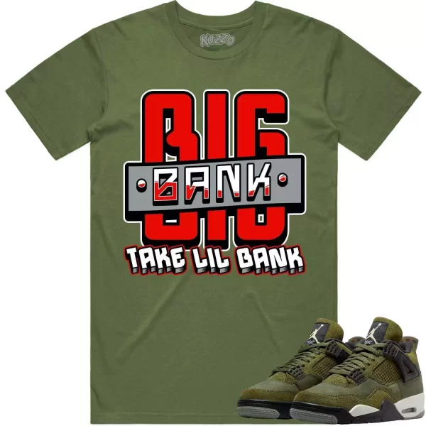 Jordan 4 Craft Olive 4s Shirt to Match - RED BIG BANK Jezsport.com