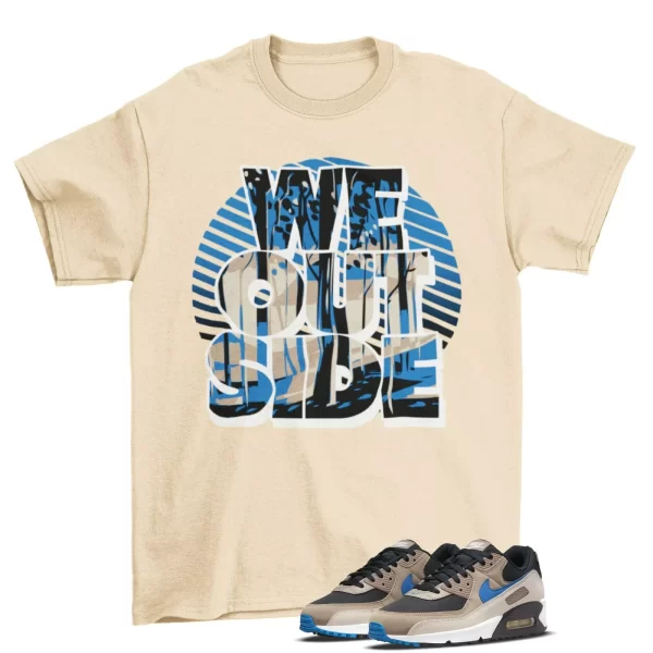 We Outside Shirt Tan to Match Air Max 90 Malt Blue Slate DC9388 001 Jezsport.com