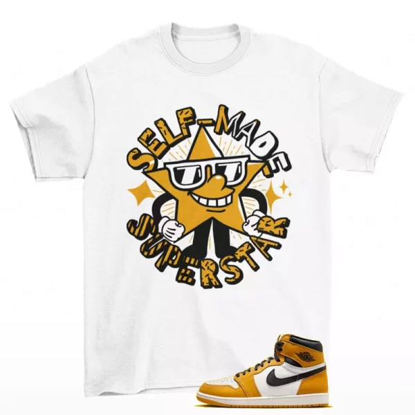 Superstar Shirt White to Match Jordan 1 Retro High OG Yellow Ochre DZ5485-701 Jezsport.com