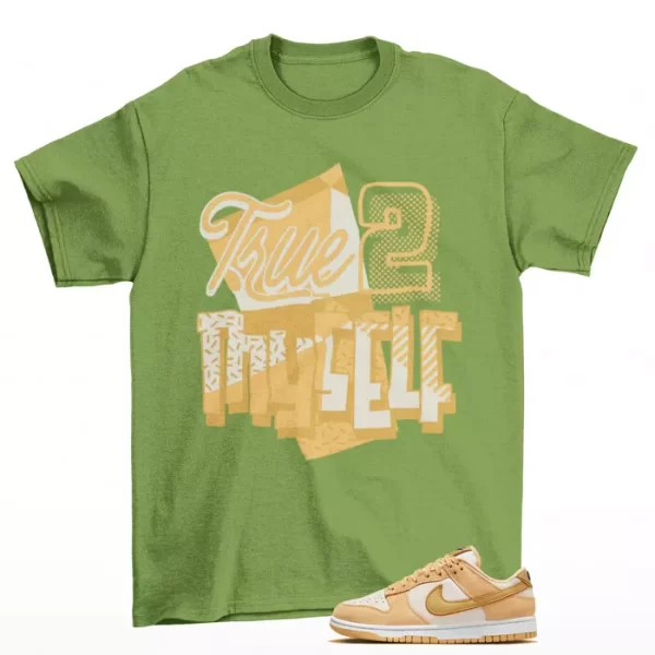 Stay True Shirt Green to Match Dunk Low Celestial Gold Suede DV7411-200 Jezsport.com