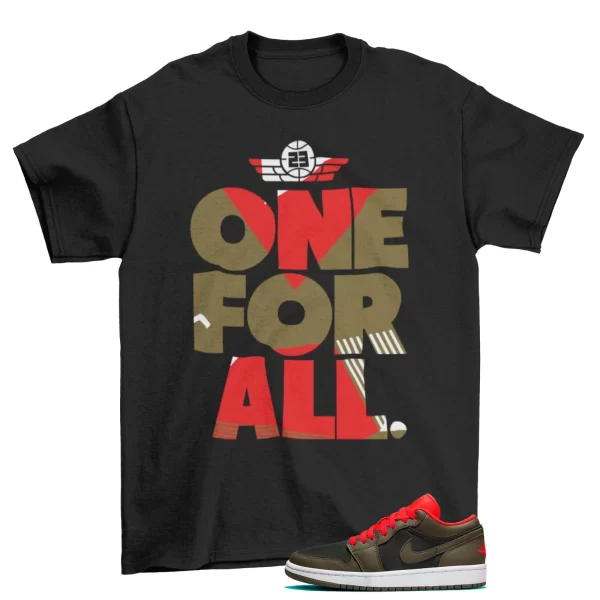 One For All Shirt to Match Jordan Jordan 1 Low Newsprint Olive DQ6076-002 Jezsport.com