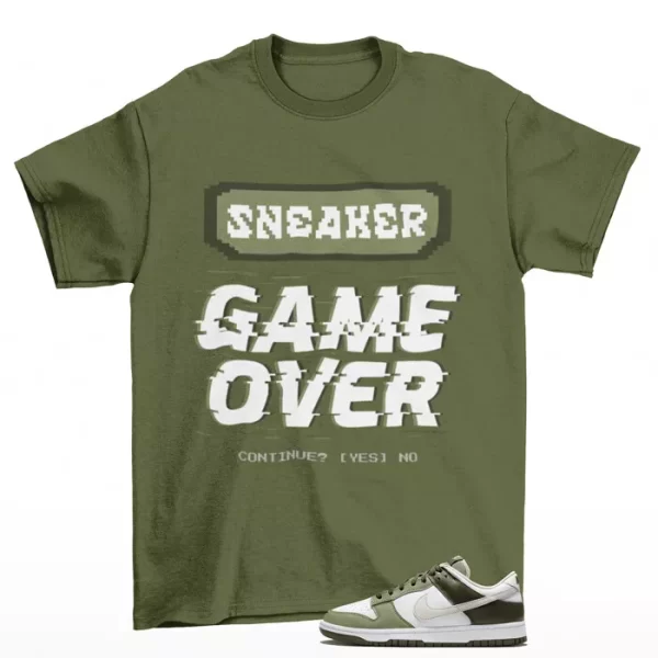 Game Over Shirt to Match Dunk Low Oil Green Cargo Khaki FN6882-100 Jezsport.com