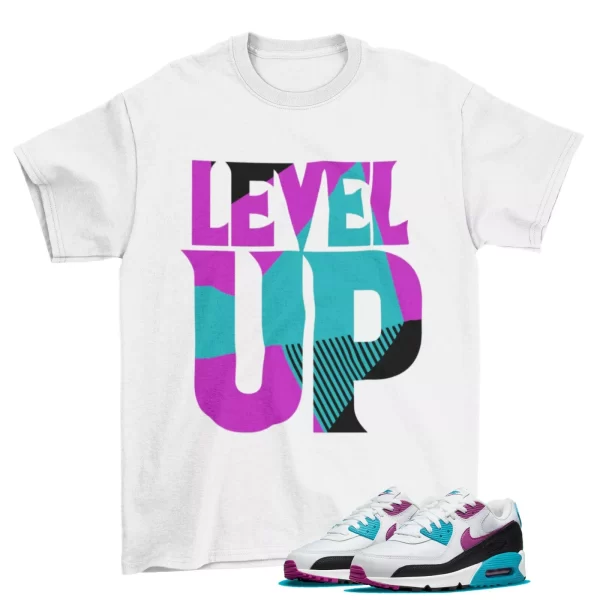 Level Up Shirt to Match Air Max 90 Premium Aquatone DM8318-100 / White Jezsport.com