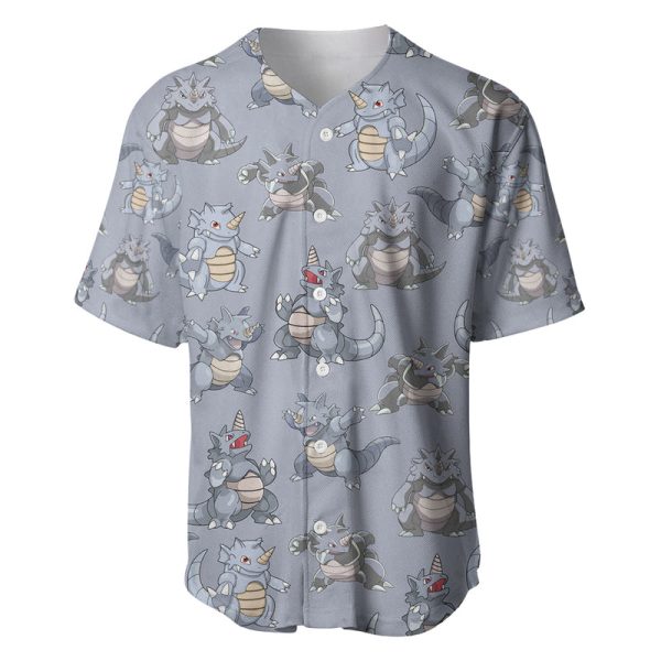 Rhydon Pokemon Baseball Jersey Pattern Style For Men and Women Jezsport.com