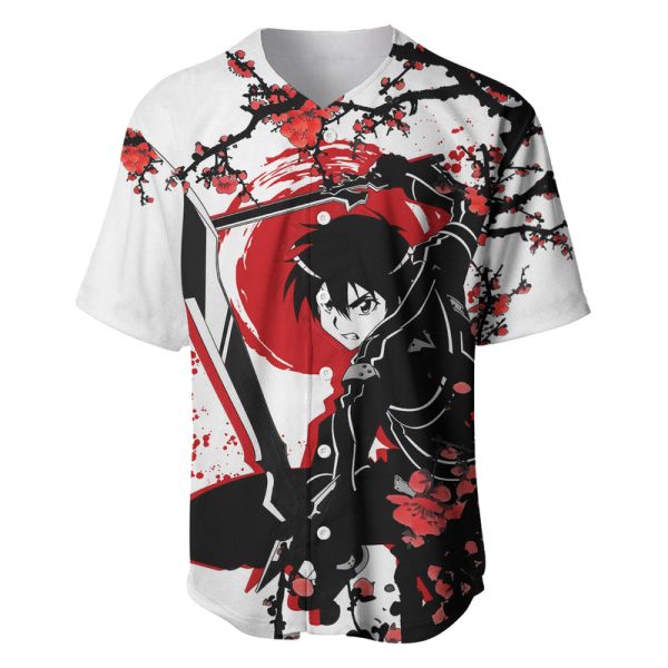 Kirito Baseball Jersey Sword Art Online Anime Japan Style For Men and Women Jezsport.com