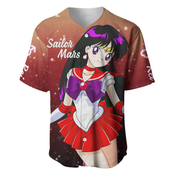 Sailor Mars Rei Hino Baseball Jersey For Men and Women Jezsport.com