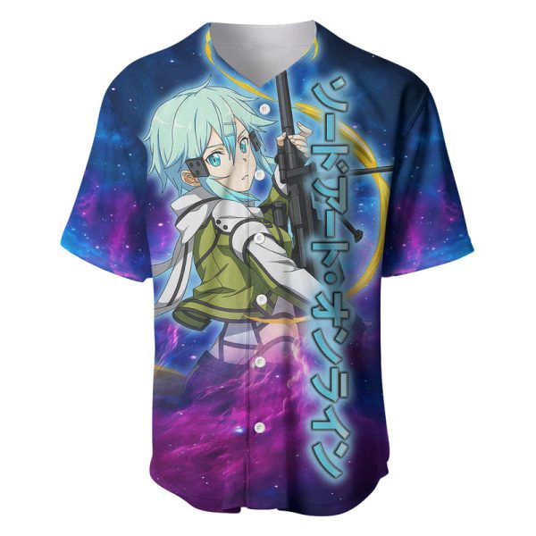 Sinon Baseball Jersey Sword Art Galaxy Style For Men and Women Jezsport.com