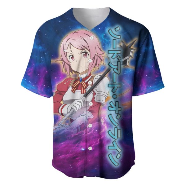 Shinozaki Rika Lisbeth Baseball Jersey Sword Art Galaxy Style For Men and Women Jezsport.com