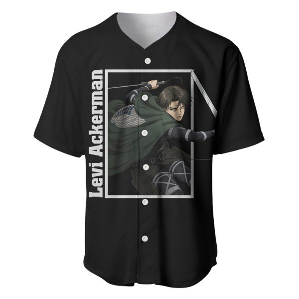 Levi Ackerman Baseball Jersey Attack On Titan Anime Style For Men and Women Jezsport.com