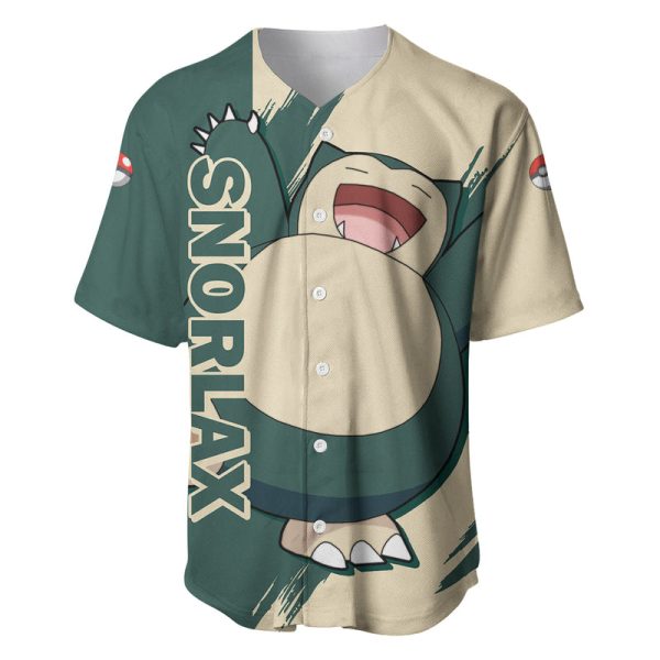 Snorlax - Pokemon Baseball Jersey For Men and Women Jezsport.com