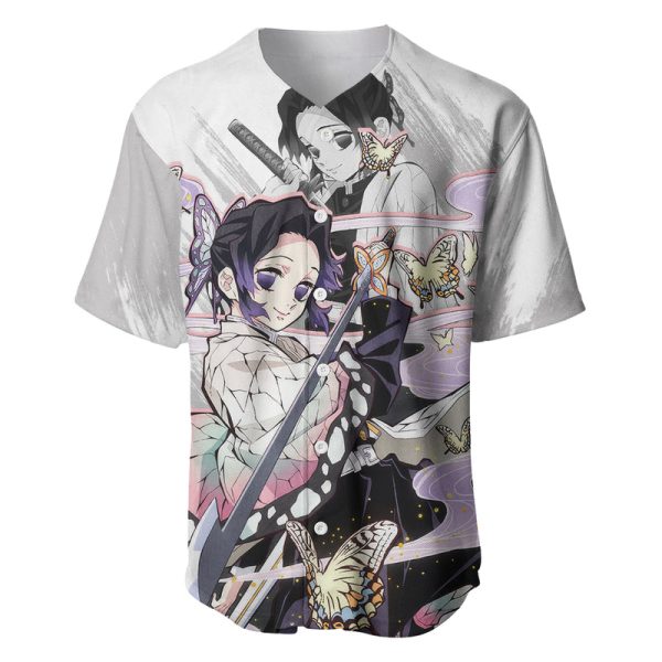 Shinobu Kocho Demon Slayer Baseball Jersey Anime Style For Men and Women Jezsport.com