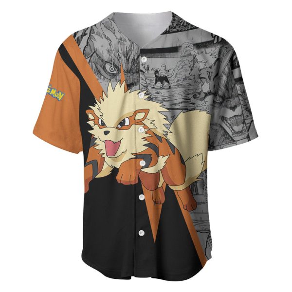 Arcanine Pokemon Baseball Jersey Mix Manga For Men and Women Jezsport.com