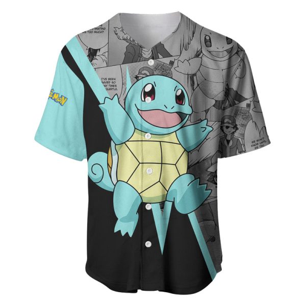 Squirtle Pokemon Baseball Jersey Mix Manga For Men and Women Jezsport.com