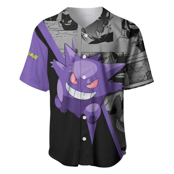 Gengar Pokemon Baseball Jersey Mix Manga For Men and Women Jezsport.com