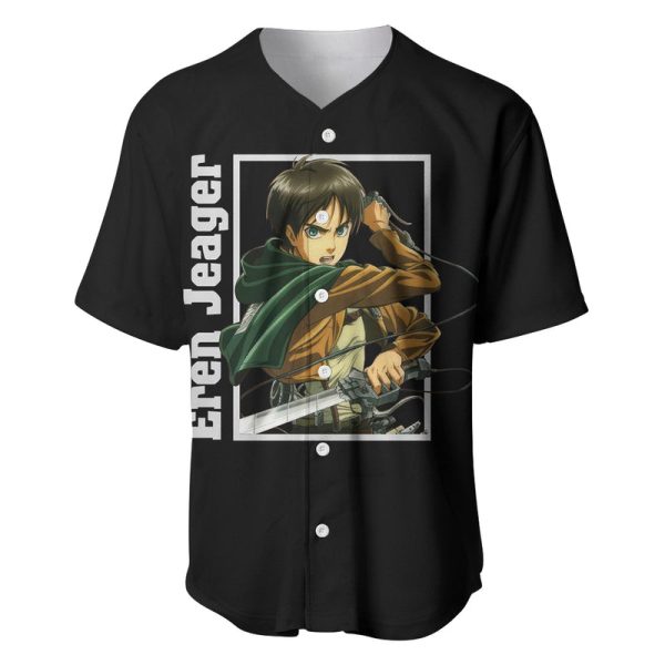 Eren Jeager Baseball Jersey Attack On Tittan Anime Style For Men and Women Jezsport.com