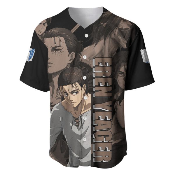 Her Eren Yeager Baseball Jersey Attack On Tittan Anime Style For Men and Women Jezsport.com