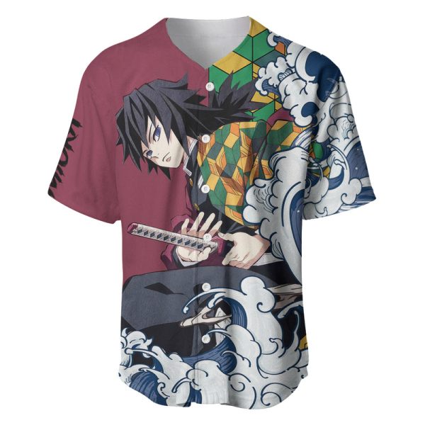 Giyu Tomioka - Demons Slayer Baseball Jersey Anime Mix Japan Pattern Style For Men and Women Jezsport.com