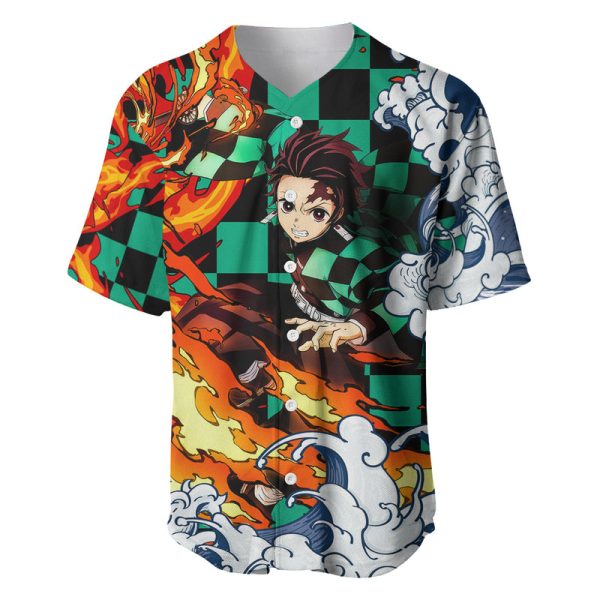 Tanjiro - Demon Slayer Baseball Jersey Anime Mix Japan Pattern Style For Men and Women Jezsport.com