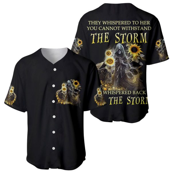 I Am The Storm Reaper Sunflower Roses Wings Baseball Jersey For Men and Women Jezsport.com