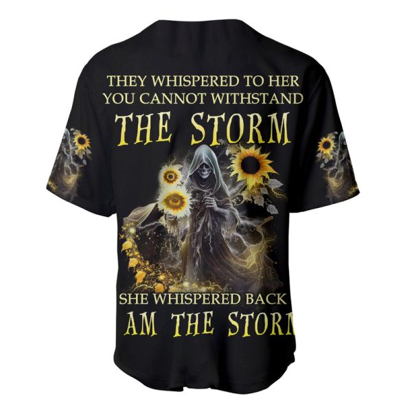 I Am The Storm Reaper Sunflower Roses Wings Baseball Jersey Jezsport.com