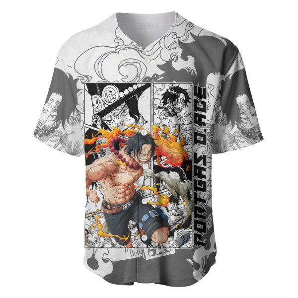 Portgas D.Ace - One Piece Baseball Jersey Anime Mix Manga Style For Men and Women Jezsport.com