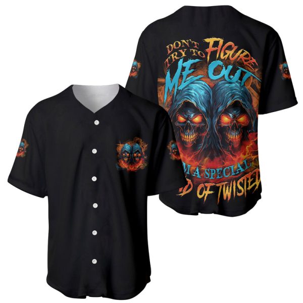 Don't Try To Figure Me Out Skull Reaper Baseball Jersey For Men and Women Jezsport.com