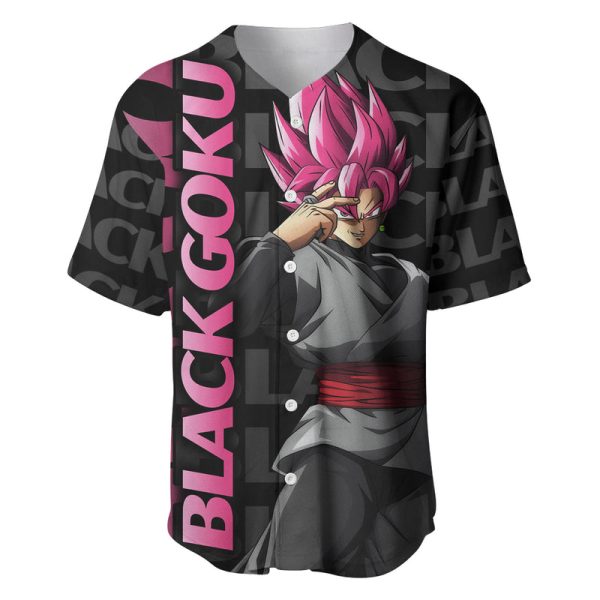 Black Goku Baseball Jersey Anime Mix Text Pattern Abstract Style For Men and Women Jezsport.com