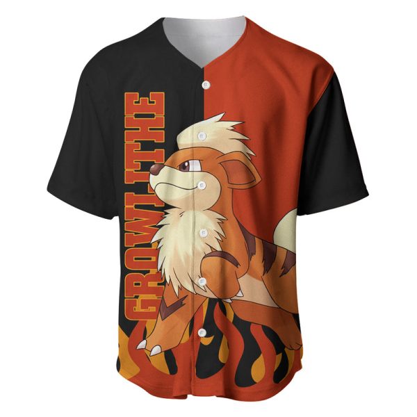 Growlithe Baseball Jersey Pokemon For Men and Women Jezsport.com