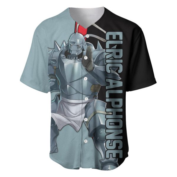 Elric Alphonse - Fullmetal Alchemist Baseball Jersey Anime Style For Men and Women Jezsport.com