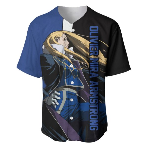 Armstrong Olivier Mira - Fullmetal Alchemist Baseball Jersey Anime Style For Men and Women Jezsport.com