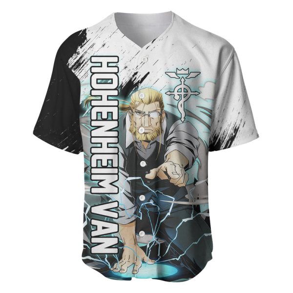 Hohenheim Van - Fullmetal Alchemist Baseball Jersey Anime Grunge Pattern Style For Men and Women Jezsport.com