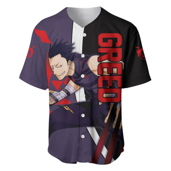 Greed - Fullmetal Alchemist Baseball Jersey Anime Style For Men and Women Jezsport.com