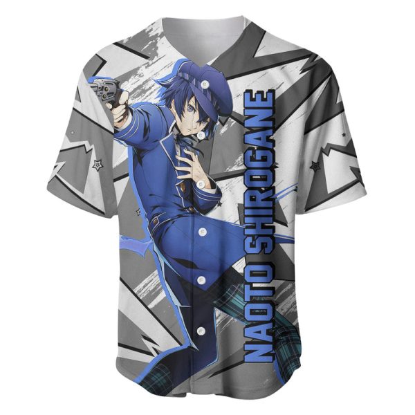 Naoto Shirogane Persona Baseball Jersey Anime Mix Polygon Cyber Style For Men and Women Jezsport.com