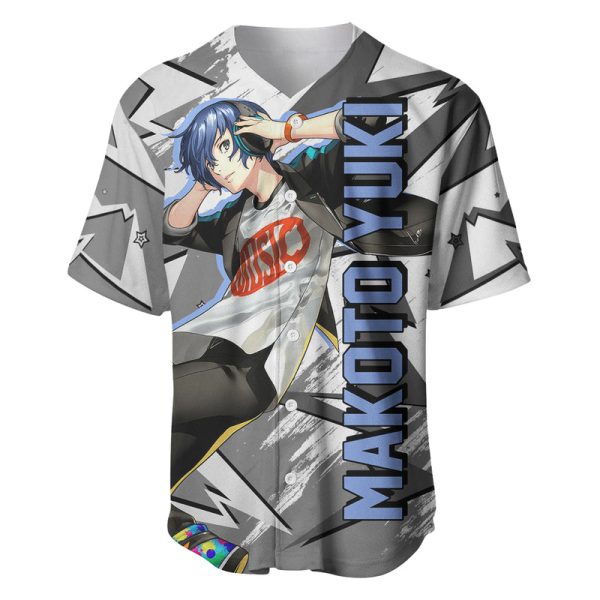 Makoto Yuki Baseball Jersey Anime Mix Polygon Cyber Style For Men and Women Jezsport.com