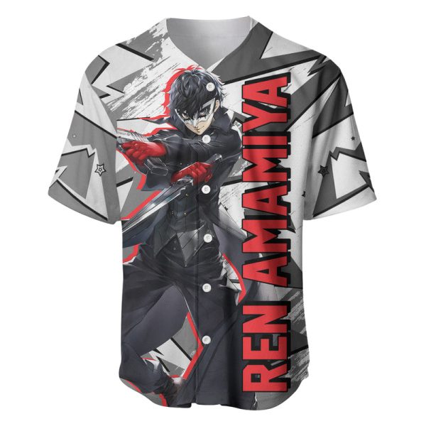 Joker Persona Baseball Jersey Anime Mix Polygon Cyber Style For Men and Women Jezsport.com