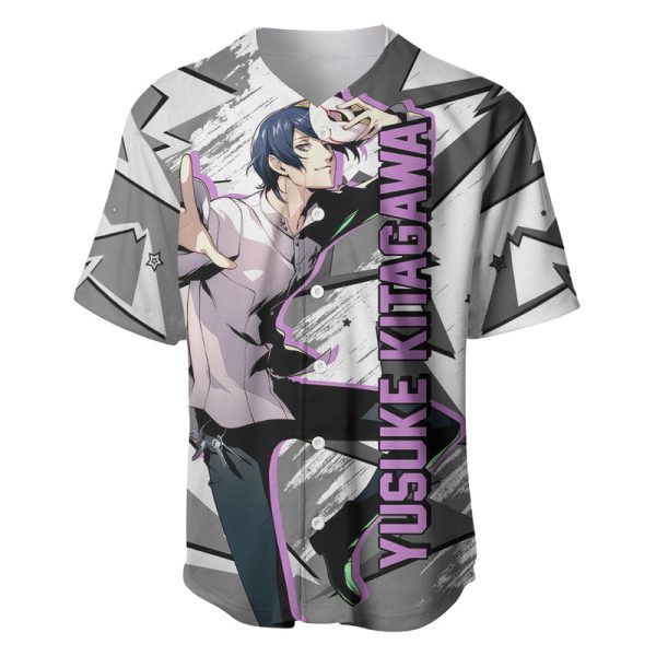 Yusuke Kitagawa Persona Baseball Jersey Anime Mix Polygon Cyber Style For Men and Women Jezsport.com