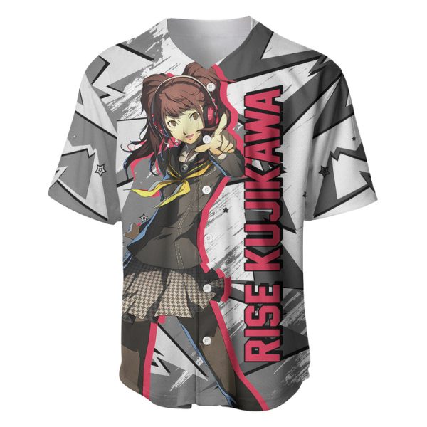 Rise Kujikawa Persona Baseball Jersey Anime Mix Polygon Cyber Style For Men and Women Jezsport.com