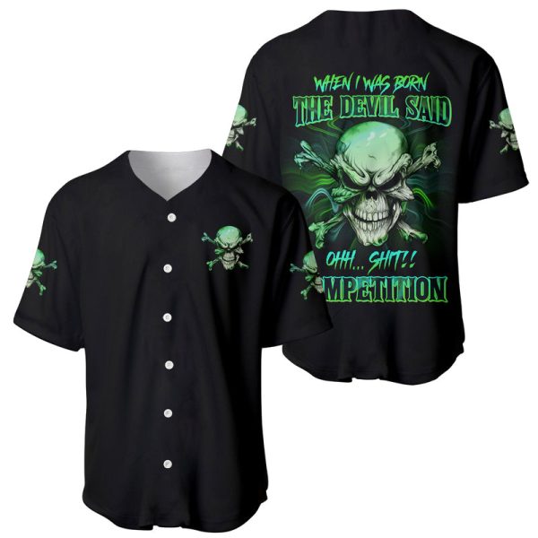 When I Was Born Mad Skull Baseball Jersey For Men and Women Jezsport.com