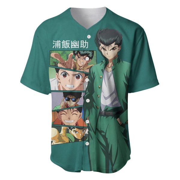 Yusuke Urameshi Baseball Jersey Yu Yu Hakusho Anime For Men and Women Jezsport.com