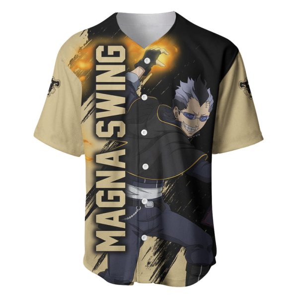 Black Bull Magna Swing Baseball Jersey Black Clover Anime For Men and Women Jezsport.com