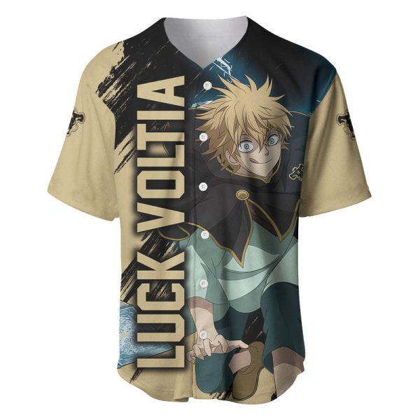 Black Bull Luck Voltia Baseball Jersey Black Clover Anime For Men and Women Jezsport.com