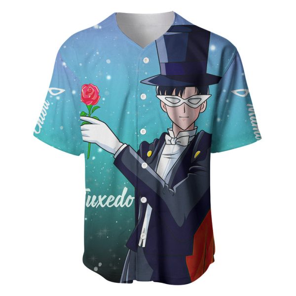 Tuxedo Baseball Jersey Sailor Moon For Men and Women Jezsport.com