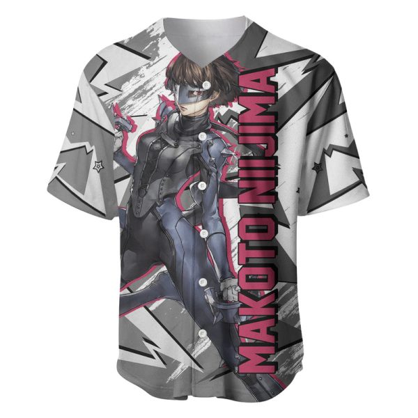 Makoto Niijima Persona Baseball Jersey Anime Mix Polygon Cyber Style  For Men and Women Jezsport.com