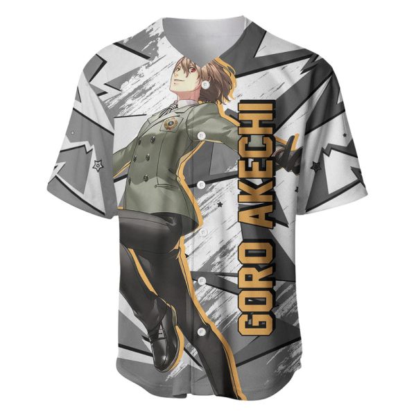 Goro Akechi Persona Baseball Jersey Anime Mix Polygon Cyber Style For Men and Women Jezsport.com