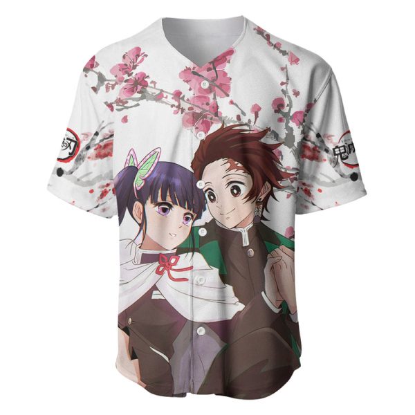 Tanjiro and Kanao Baseball Jersey Demon Slayer Anime Style  For Men and Women Jezsport.com