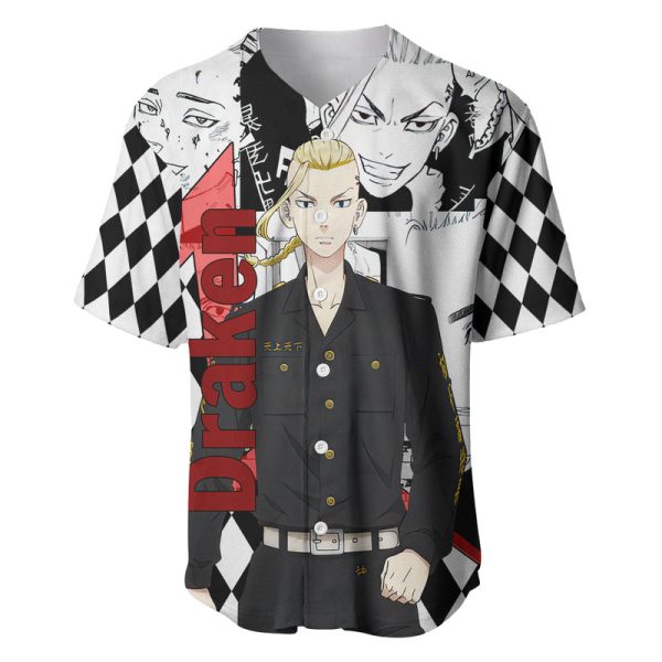 Ryuuguuji Ken Draken Baseball Jersey Anime Mix Manga Style For Men and Women Jezsport.com