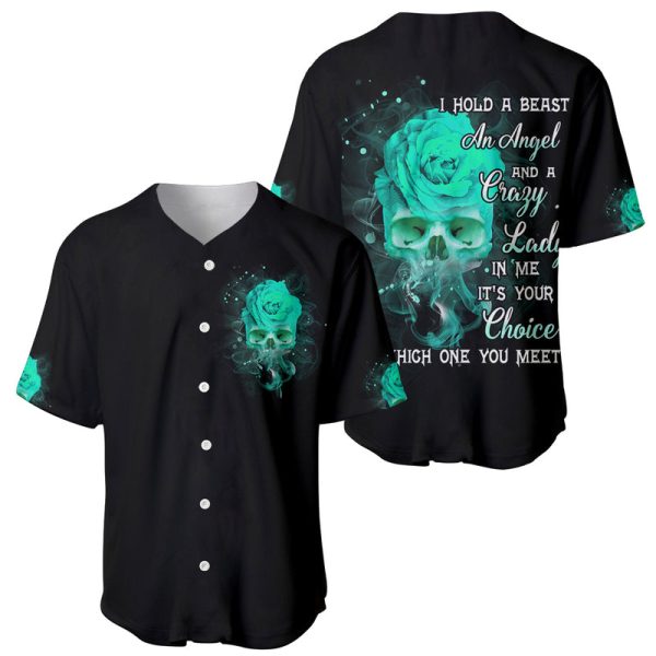 I Hold A Beast An Angel Crazy Lady In Me Baseball Jersey For Men and Women Jezsport.com