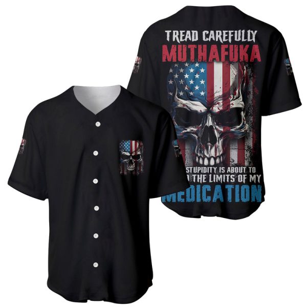 Tread Carefully Muthafuka Baseball Jersey For Men and Women Jezsport.com