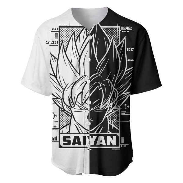 Goku Dragon Ball Black And White Abstract Baseball Jersey Anime Style For Men and Women Jezsport.com