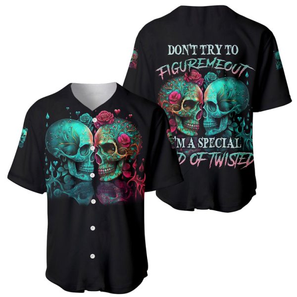 Don't Try To Figure Me Out Skull Baseball Jersey For Men and Women Jezsport.com